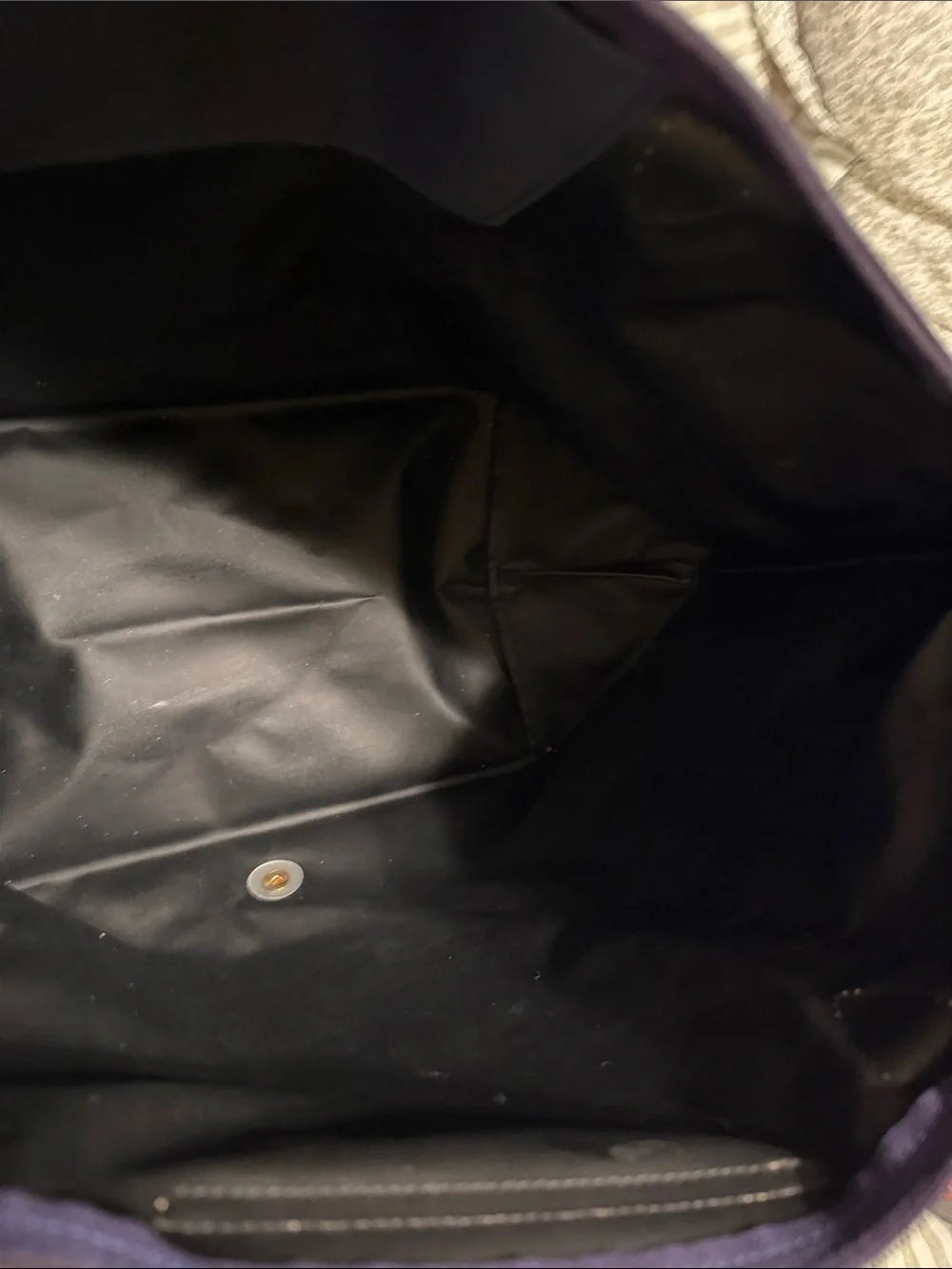 Longchamp Navy Tote with Brown Leather Trim - Picture 6 of 7